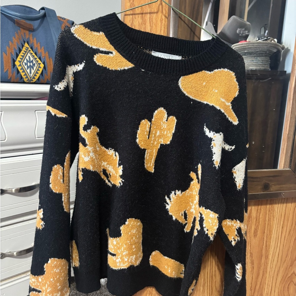 Black and Gold Western Sweater